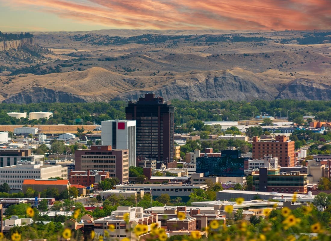 Billings, MT - Downtown Billings, Montana on a Sunny Summer Day