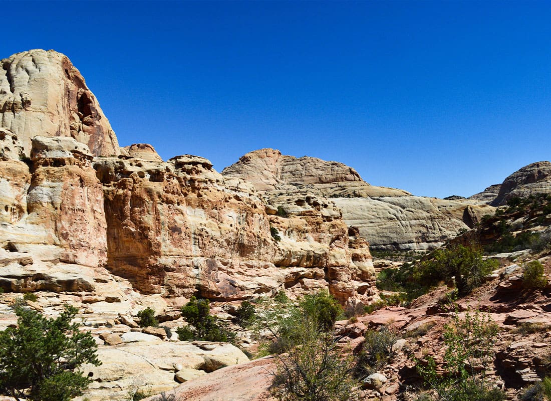 West Jordan, UT - Rock Formations of Sand Stone and Beautiful Views in the Capitol Reef National Park, Utah